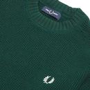 FRED PERRY Mens Mod Knitted Waffle Texture Jumper 