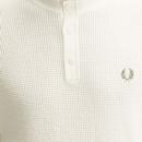 Fred Perry Retro Waffle Stitch Ecru Henley Shirt 