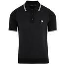 FRED PERRY Men's Knitted Mod Two-Tone Polo Shirt