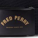 FRED PERRY Mens Arch Logo Branding Webbing Belt 