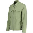 Fred Perry Retro Zip Through Overshirt Olive Mint