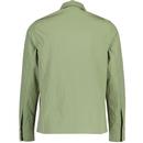 Fred Perry Retro Zip Through Overshirt Olive Mint