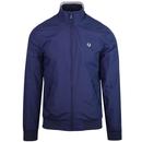 Fred Perry Brentham Mod Tipped Harrington Jacket in Carbon Blue