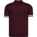 Fred Perry Retro 60s Tipping Knitted Polo Oxblood