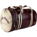 FRED PERRY Retro Mod Classic Barrel Bag PORT/ECRU