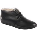 Byron FRED PERRY Mid Leather Ankle Boots In Black