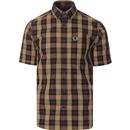 FRED PERRY Mod Plaid Check SS Shirt (Navy)