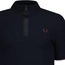 Fred Perry Retro Mod Zip Funnel Neck Polo Navy