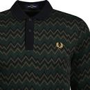 Fred Perry Retro Jacquard Polo Shirt Night Green
