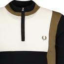 Fred Perry Retro Knitted Cycling Top Black/Stone