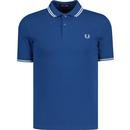 fred perry mens mod twin tipped pique polo tshirt cobalt blue