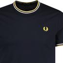 FRED PERRY M1588 Mod Twin Tipped T-Shirt Navy