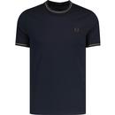 Fred Perry Mod Twin Tipped T-shirt in Navy, Laurel Wreath Green and Carrington Brick