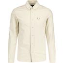 fred perry mens mod button down long sleeve oxford shirt oatmeal