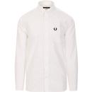 fred perry mens oxford long sleeve shirt white