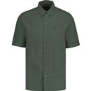 fred perry mens oxford short sleeve shirt laurel green