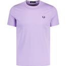 fred perry mens classic plain coloured crew neck tshirt ultraviolet