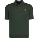 fred perry mens archive knitted cotton plain polo tshirt court green