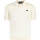 fred perry mens archive knitted cotton plain polo tshirt ecru