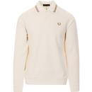 fred perry mens tipped polo neck sweatshirt snow white