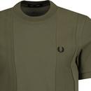 Fred Perry Retro Rib Insert T-shirt Uniform Green