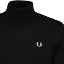 Fred Perry Retro 70s Roll Neck Jumper Black
