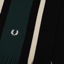 FRED PERRY Retro Raschel Knitted Wool Stripe Scarf