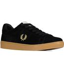 fred perry mens spencer suede trainers black