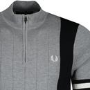 FRED PERRY Stripe Funnel Neck Ribbed Cycling Top