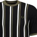 FRED PERRY Mod Texture Stripe Knitted Ringer Tee B