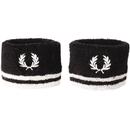 FRED PERRY Retro Tipped Towelling Sweatbands (B/W)