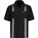 Fred Perry Tape Detail Retro Revere Collar Shirt B