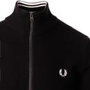 FRED PERRY Retro Waffle Texture Knit Track Jacket
