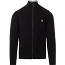 FRED PERRY Retro Waffle Texture Knit Track Jacket