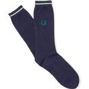 + FRED PERRY Retro Tipped Socks (Navy/Snow White)