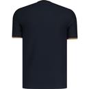 Fred Perry Retro Tipped Cuff Pique T-shirt Navy