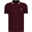 fred perry mens twin tipped pique polo tshirt oxblood red