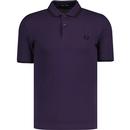 fred perry mens mod twin tipped pique polo tshirt purple black