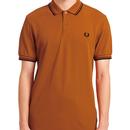 FRED PERRY M3600 Men's Twin Tipped Pique Polo RUST