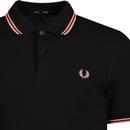 FRED PERRY M3600 Twin Tipped Mod Polo - Black/Pink