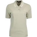 fred perry womens twin tipped pique polo tshirt light oyster