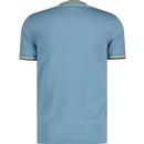 M1588 Fred Perry Mod Twin Tipped T-shirt Ash Blue