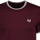 Fred Perry Twin Tipped Mod Crew Neck Tee Oxblood