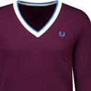 Fred Perry Contrast Tipped V-neck Merino Jumper O