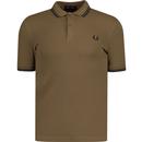 fred perry mens twin tipped pique polo tshirt shaded stone