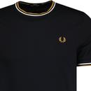 FRED PERRY M1588 Mod Twin Tipped T-Shirt - Black