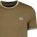 FRED PERRY M1588 Mod Twin Tipped T-Shirt - Stone