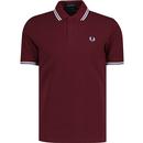 fred perry mens twin tipped pique polo tshirt maroon