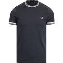 FRED PERRY Retro Mod Twin Tipped Crew Tee GRAPHITE