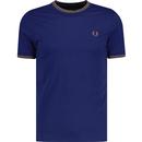 fred perry mens twin tipped cotton tshirt french navy shaded stone